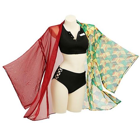 Beach Swimsuit Outfit, Swimsuit Outfit, Coverup Swimsuit, Swimsuits Outfits, Anime Inspired Outfits, Swimming Suit, Demon Slayer Kimetsu No Yaiba, Cute Bathing Suits, Women's Cover Up