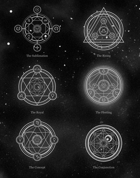 Transmutation Circle, Alchemic Symbols, Sacred Geometry Symbols, Muster Tattoos, Alchemy Symbols, Magic Symbols, 카드 디자인, Occult Art, Sacred Symbols