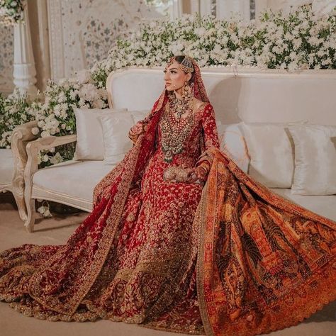 Khans of London on Instagram: "A bridal ensemble by @official_drharoon is a true masterpiece, showcasing exceptional design and meticulous attention to detail, complemented by a stunning color scheme. This bridal outfit is truly breathtaking.   Dr. Haroon also excels in crafting shawls, a regal art form.  For those seeking more than just a bridal outfit for their wedding, but an entire experience of beauty, elegance, and creativity, this would be an ideal choice. 🌟  Place your orders with us now for weddings in 2025.  Send us a DM to book your appointments for consultation as well." Shaadi Pictures, Dr Haroon Bridal, Baraat Outfit, Dr Haroon, Nikah Decor, Asian Wedding Dress Pakistani, Airport Fit, Zara Shahjahan, Dress Pakistani