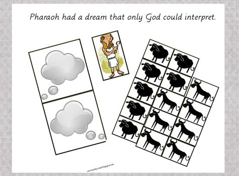 Pharaoh's Dream Trash Clothes, Bible Class Activities, Dream Clouds, Bible Learning, Fat Cow, Joseph Dreams, Sunday School Projects, Sabbath School, Christian Activities