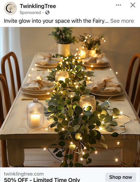 Christmas Tablescapes, Christmas Table Settings, Twinkle Lights, Thanksgiving Table, Christmas Deco, Holiday Decor Christmas, Outdoor Christmas Decorations, Christmas Dinner, Decoration Table