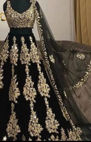 Black And Gold Lengha, Black Wedding Lehenga, Designer Bridal Dress, Pink Bridal Lehenga, Wedding Lehenga Choli, Gold Lehenga, Wedding Outfits For Groom, Indian Groom Wear, Bride And Groom Outfit