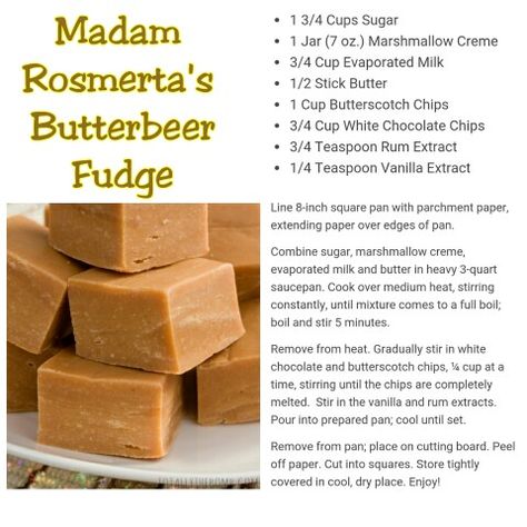 Butterbeer Fudge Butter Beer Fudge Recipe, Confectionary Recipes, Butterbeer Fudge, Harry Potter Desserts, Apple Cake Recipe Easy, Cake Batter Fudge, Pumpkin Pasties, Butter Beer, Disney Cupcakes