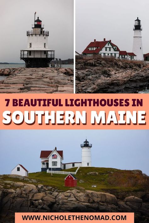 The best lighthouses in Southern Maine! Southern Maine is one of the most popular areas to visit in the state because of its sandy beaches and rocky coastline. It also has some of the most beautiful lighthouses in the state. If you are visiting Southern Maine, I highly recommend adding these beautiful lighthouses to your bucket list! This guide has everything you need to know about visiting the lighthouses in Southern Maine. Maine Lighthouses Map, New England Lighthouses, Rocky Coastline, Rockland Maine, Portland Head Light, Maine Lighthouses, Kennebunkport Maine, Southern Maine, United States Photography