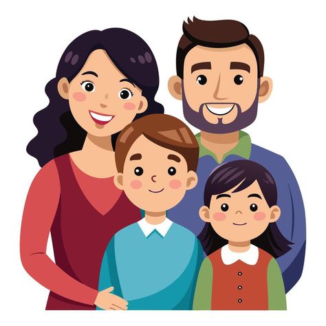 Parents and children Clipart, Happy Family Cartoon illustration Happy Family Drawing, Happy Family Cartoon, Family Cartoon Illustration, Family Picture Cartoon, Children Clipart, Family Graphic, Family Clipart, Family Drawing, Family Cartoon