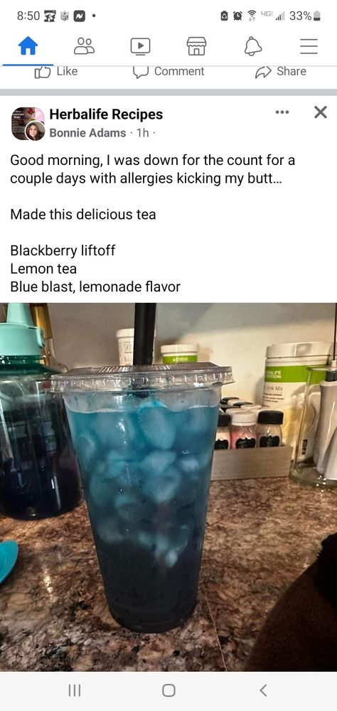 Herbalife Blackberry Lift Off Recipes, Blackberry Liftoff Herbalife Recipes, Herbalife Teas, Energy Tea Recipes, Tea Recipes Diy, Herbalife Tea, Loaded Teas, Blackberry Recipes, Loaded Tea