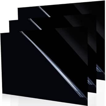 Geetery 3 Pcs Black Acrylic Sheets 23.62" x 35.5" x 1/8" Opaque Cast Rectangle Panel with Protective Paper Easy Cut Plastic Panel Display Acrylic Board for Sign Craft DIY Projects Painting Photography Black Acrylic Sheet, Diy Paint Projects, Acrylic Board, Painting Photography, Acrylic Sheets, Black Acrylic, Black Acrylics, Acrylic Material, Craft Diy