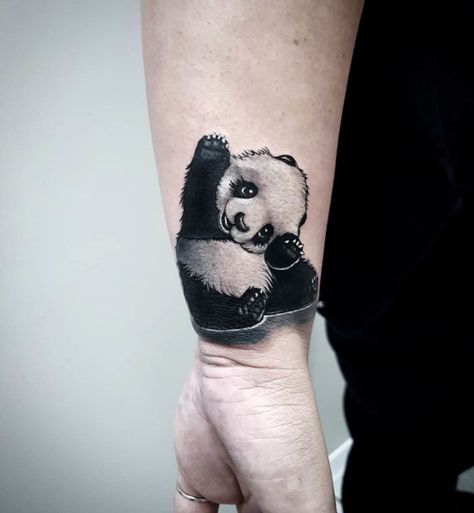 wrist tattoo panda Tattoos Panda, Chest Tattoo Girl, Panda Bear Tattoos, Bamboo Tattoo, Panda Tattoo, Bug Tattoo, Wildflower Tattoo, Bear Tattoo, Tattoo Design Book