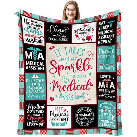 PRICES MAY VARY. MEDICAL ASSISTANT GIFTS: Medical assistants are important healthcare professionals, Not only do they support physicians and nurses, but they act as patient advocates on a daily basis. A heartwarming appreciation gift shows how much you support and compliment the behind-the-scenes staff. BEST MA GIFTS: What a great appreciation gift idea this was“ Behind Every Great Doctor Is An Exhausted Medical Assistant!” It’s absolutely true for the MA in your life who is the unsung, great, s Assistant Appreciation Gifts, Medical Assistant Accessories, Assistant Aesthetic, Medical Assistant Student, Modern Blankets, Medical Humor, Medical Assistant, Bright Patterns, Cozy Throws