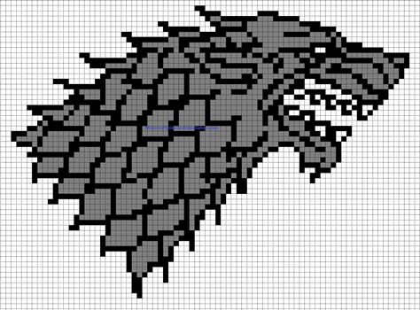 Minecraft Pixel Art Templates: House Stark badge (Game of thrones) Minecraft Pixel Art Templates, Grille Pixel Art, Cross Stitch Games, Image Pixel Art, Pixel Art Minecraft, Modele Pixel Art, Crochet Game, Pixel Art Templates, Art Templates