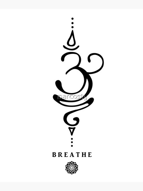 "Sanskrit Breathe Symbol" Mounted Print by marcosty | Redbubble Breathe Symbol, Just Breathe Tattoo, Sanskrit Symbols, Beginner Tattoos, Tattoo Signs, Spiritual Tattoos, Red Tattoos, Symbol Tattoos, Dope Tattoos