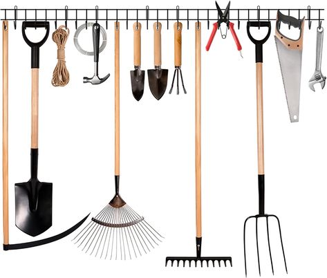 Garden Tool Rack Garage Tool Organizer Wall Mount Garden Tool Holder Yard Tool Hangers Organizer Heavy-Duty Hook Wall Storage Rack Holds Garden Tools, Shovels, Rakes, Hoses, Ropes (64 inches/160cm) : Amazon.co.uk: Garden & Outdoors Organize Tools, Folding Shelf Bracket, Garage Organizer, Garden Tool Holder, Garden Tool Rack, Tool Hangers, Garage Tool Organization, Garden Tool Organization, Garage Garden