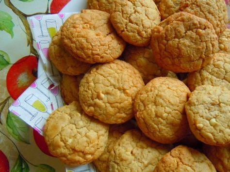 Viking Cookies. Viking Cookies, Oatmeal White Chocolate Chip Cookies, White Chocolate Almond Bark, Fluke Recipes, Joanne Fluke Recipes, Homemade White Chocolate, Hannah Swensen, Joanne Fluke, Scandinavian Recipes