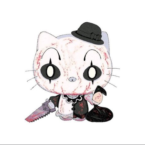 Scary Movie Characters, Kitty Drawing, Hello Kitty Drawing, Hello Kitty Halloween, Hello Kitty Art, Horror Icons, Sanrio Wallpaper, Hello Kitty Iphone Wallpaper, Hello Kitty Pictures