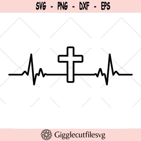 Nurse Vector, Heartbeat Line, Clip Art Design, Cross Svg, Christian Cross, In A Heartbeat, Vector File, Svg Files, Svg File