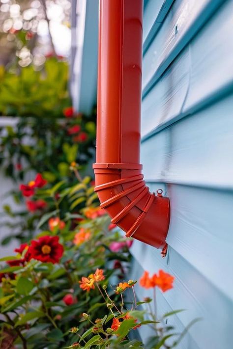 Creative Downspout Extension Ideas for Your Home Downspout Runoff Ideas, Downspout Drainage Ideas, Downspout Ideas, Gutter Downspout Extension, Downspout Extension, Downspout Drainage, Gutter Drainage, Small Urban Garden, Wooden Container