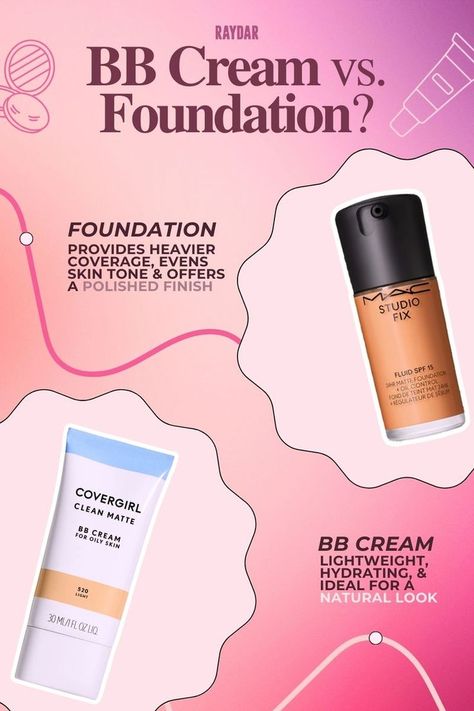 Find out if BB cream or foundation is right for you with our easy-to-follow guide. Bb Cream Vs Foundation, Bb Cream For Oily Skin, Studio Fix, Matte Foundation, Spf 15, Bb Cream, Even Skin Tone, Oil Control Products, Oily Skin