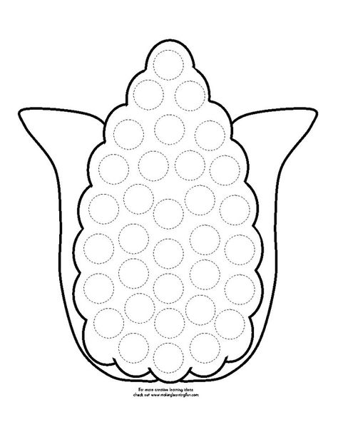 Corn Template, Villa Lake Como, Classroom Preschool, Preschool Thanksgiving, Thanksgiving Classroom, November Crafts, Dot Worksheets, Thanksgiving Preschool, Fall Kindergarten