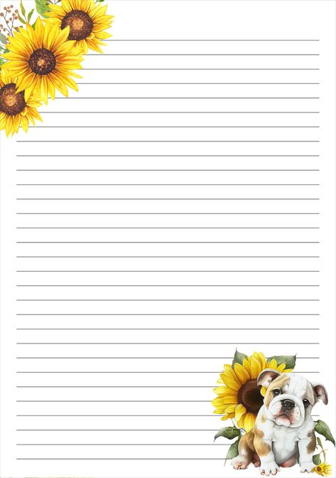 water colour flower sunflower puppies theme notes, to do list, notepads, printable stationary

This stationery set includes 3 designs of lined writing paper. It's cute designs it ready for keeping you organised and inspired when writing down your ideas, notes, plans, or anything. Just download, print, and it's ready to use immediately. Perfect for designers, handmade creators, freelancers, bloggers, students, and everyone. 
available to print on
A4/ 8.3 x 11.7 in
A5/ 5.8 x 8.3 in
A6/ 4.1 x 5.8" Water Colour Flower, Ideas Notes, Printable Stationary, Writing Papers, Lined Writing Paper, Writing Paper Printable Stationery, Flower Sunflower, Free Printable Stationery, Writing Paper Printable