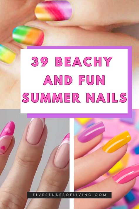 Summer Nails 2023 Easy, Summer Fun Nails 2023, Trending Nail Designs 2023 Summer, Easy Bright Nails, July Nail Designs Summer, Summer Nails Tips Designs, Summer Nails 2023 Gel Designs, Fun Summer Nails Bright Almond, Summer Nail Designs 2023 Trends