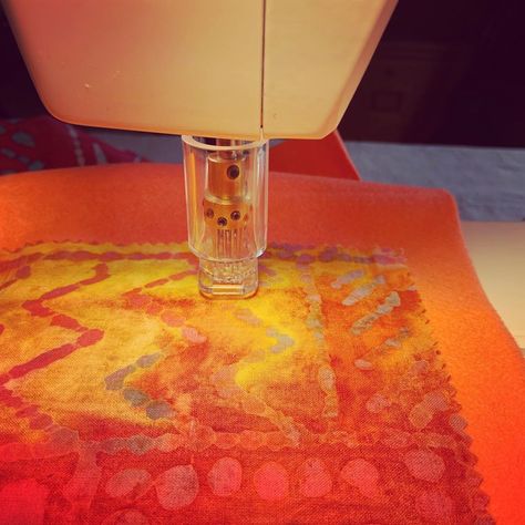 Rebekah Meier on Instagram: “Aaah, it’s a needle felting weekend!  I recently purchased a Baby Lock Embellisher machine which makes needle felting a snap.  I am needle…” Baby Lock, Zipper Bag, Batik Fabric, Zipper Bags, Needle Felting, Wool Felt, Fiber Art, Batik, Felt