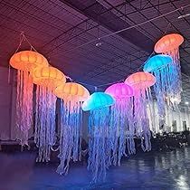 Christmas Lights In Bedroom, Hanging Jellyfish, Jellyfish Decorations, Online Chatting, Jellyfish Light, Colorful Jellyfish, Stage Decoration, Inflatable Decorations, Carnival Festival