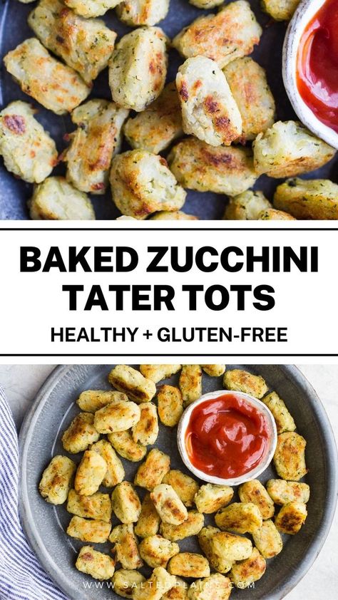 Elevate your snacking game with Healthy Baked Zucchini Tater Tots! These 4-ingredient delights, made with fresh zucchini and russet potatoes, are perfect as a side dish, appetizer, or snack. Plus, they're gluten-free and vegan! Ready to try this crowd-pleaser? Check out the recipe and enjoy a healthier treat today! Zucchini Tater Tots, Crispy Polenta, Zucchini Tots, Sweet Potato Cornbread, Tater Tot Recipes, Polenta Fries, Fresh Zucchini, Baked Zucchini, Grated Potato