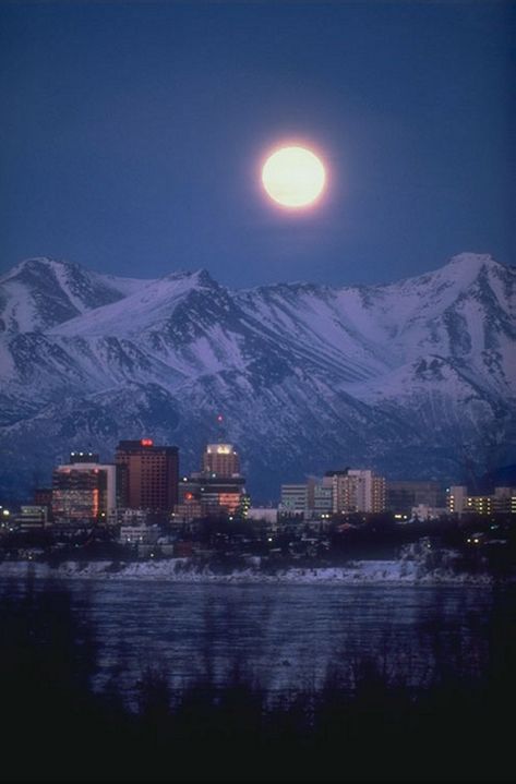 Any trip in Alaska has to include Anchorage! Alaska Beautiful, University Of Alaska Anchorage, Girdwood Alaska, Alaska Wilderness, Snow Covered Mountains, North To Alaska, Alaska The Last Frontier, Alaska Usa, Anchorage Alaska