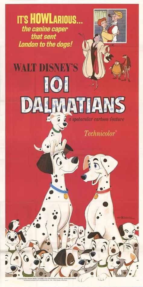 101 Dalmatians Movie, Vintage Disney Posters, Animated Movie Posters, Disney Silhouettes, Disney Posters, Disney Fanatic, Animation Movie, 101 Dalmatians, Disney Kids