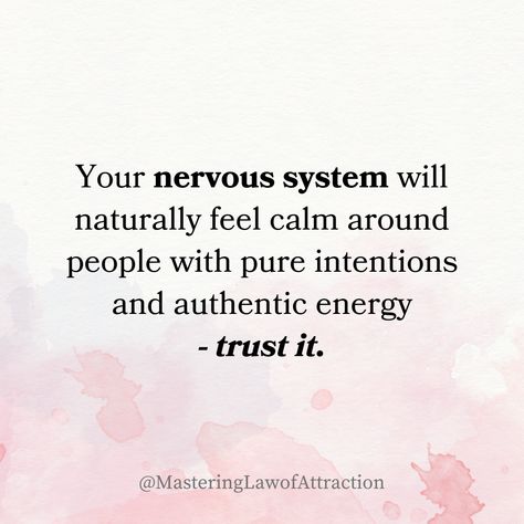 Trust the calm. Your nervous system knows when you're with the right people. Feel at ease, and cherish those moments of peace—they're telling you you're exactly where you need to be. ⚛️ How Go, Calm Your Nervous System, The Calm, Change Is Good, How To Manifest, Looking For Love, Nervous System, Healthy Relationships, Feel Better