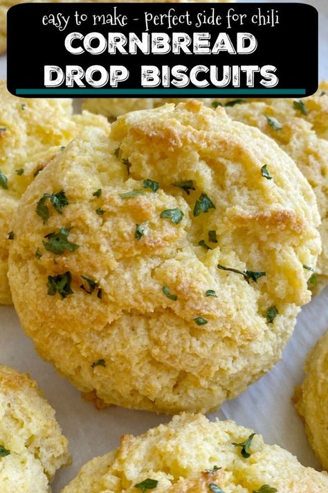 Drop Biscuits Easy, Biscuits Drop, Recipe Cornbread, Cornbread Biscuits, Easy Drop Biscuits, Drop Biscuits Recipe, Newfoundland Recipes, Sweet Cornbread, Drop Biscuits