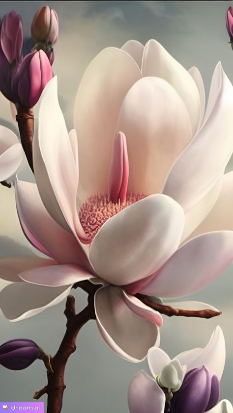 Vintage Lockscreen, Magnolia Art, Japanese Magnolia, Magnolia Grandiflora, Flowers In The Attic, Flower Iphone Wallpaper, Painting Subjects, White Lilies, Flower Illustration