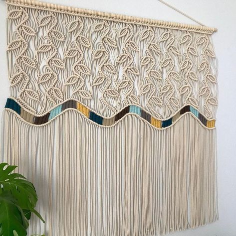 Wave Macrame Wall Hanging, Ombre Macrame Wall Hanging, Multicolored Macrame Wall Hanging, Tie Dye Macrame Wall Hanging, Macrame Cords, Asymmetrical Macrame Wall Hanging, Drywall Anchor, Woven Wall Decor, Other World