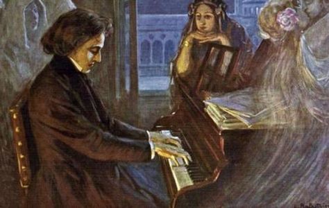 Chopin composing his preludes - Lionello Balestrieri