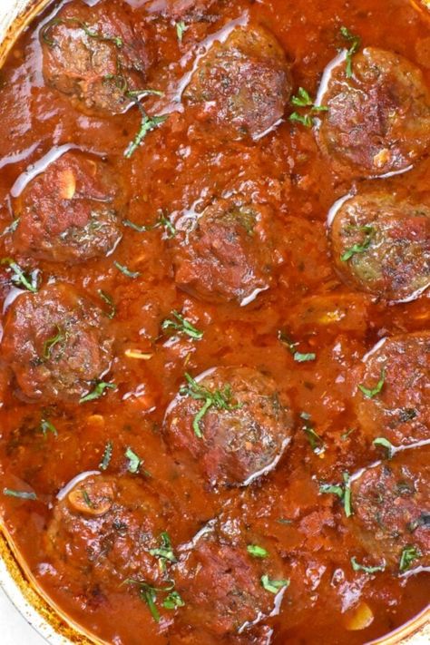 Eggplant Relish, Baked Italian Meatballs, Homemade Marinara Sauce, Baked Meatballs, Italian Meatballs Recipe, Marinara Sauce Recipe, Chicken Florentine, Italian Comfort Food, Meatball Recipes Easy