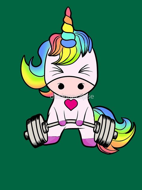 Unicorn Weightlifting by designeclipse Funny Unicorn Drawings, I Believe In Unicorns Wallpaper, Unicorn Drawings, Gym Unicorn, Unicorn Riding A Dinosaur, Unicorn Graffiti Art, Coloring Books For Kids, Unicorn Quotes, Girls Fun