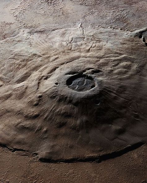 Olympus Mons Volcano on Mars Mars Volcano, Olympus Mons, Shield Volcano, Mars Surface, Saturns Moons, Jupiter Moons, Nasa Earth, Red Planet, Lava Flow