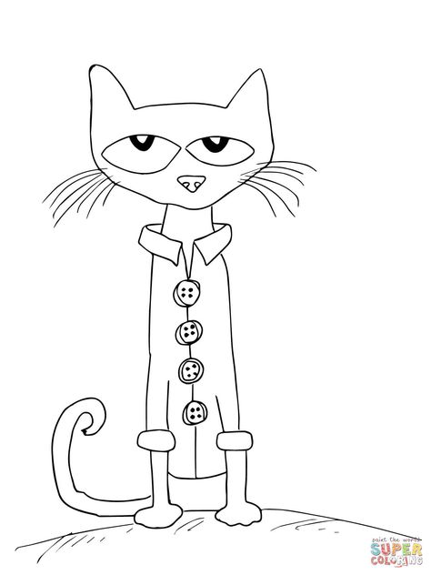 Pete The Cat Buttons, Pete The Cat Shoes, Cat Coloring Pages, Pete The Cats, Indoor Recess, Cat Printable, Cat Coloring, Pete The Cat, Cat Coloring Page