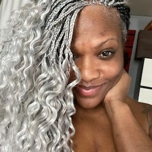 Gray Wavy Hair, Silver Hair Braids, White Afro, Braiding Extensions, Human Hair For Braiding, Micro Braids Hairstyles, Track Hairstyles, Kanekalon Hair, Grey Hair Don't Care