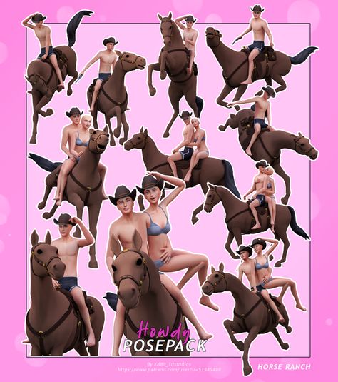 Sims 4 Horse Riding Poses, Sims 4 Horse Ranch Poses, Sims 4 Horse Poses, Sims 4 Horse Cc, Sims 4 Horse Ranch, Poses Sims 4, Horse Poses, Horse Couple, Sims Poses