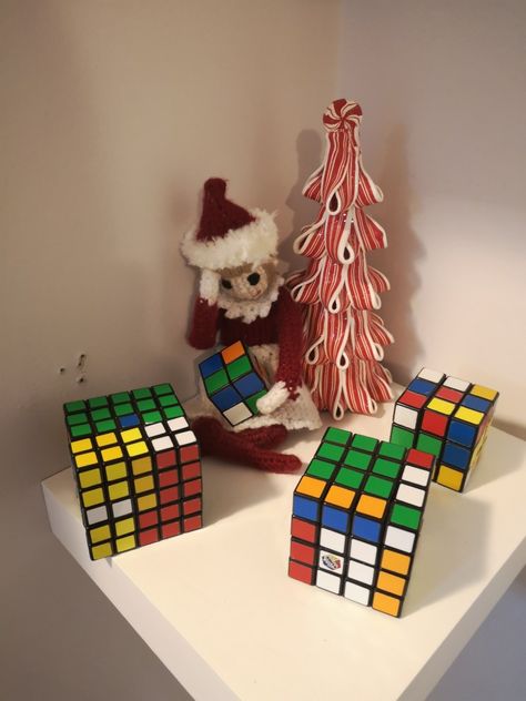 Elf On The Shelf Rubiks Cube, On The Shelf, Elf On The Shelf, Elf, Fathers Day, Easter, Shelves, Toys