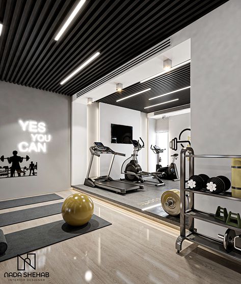 Roof Gym, Gym Room Ideas, Mini Home Gym, Small Home Gym Ideas, Gym Design Interior, Small Home Gym, Home Studio Ideas, Workout Room Home, Mini Gym