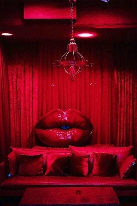 Sensual Room Decor, Red Themed Bedroom, Red Room 50 Shades Diy, Red Velvet Room, Red Room 50 Shades, Red Room Decor, Pleasure Room, Dungeon Room, Nightclub Design