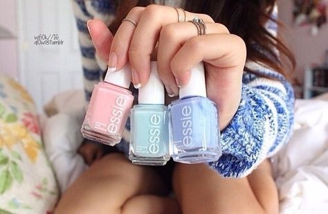 Shared by tumblr_image. Find images and videos about tumblr, pink and blue on We Heart It - the app to get lost in what you love. Tumblr Quality, Pastel Nail Polish, Essie Nail Polish, Essie Nail, Manicure Y Pedicure, Cute Nail Designs, Nail Polishes, Mani Pedi, Gorgeous Nails