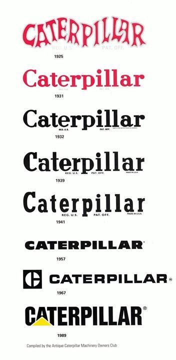 The evolution of the #Caterpillar Logo. Which one do you like?? Peterbilt Logo, Logo Evolution, Caterpillar Equipment, Cat Machines, Logo M, Crawler Tractor, Cat Power, Classic Tractor, Rv Truck