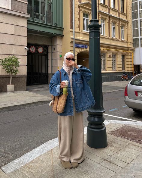 ❀ some of my recent fits ❀ which one is ur fav?💕 summer outfit, white skirt, pink shirt, modest fashion, hijabi, Pinterest style, modesty, polene bag, summer vibes, maxi skirt, hijab outfit, autumn vibes Soft Hijab Outfit, Styling Jeans Jacket, How To Style Jeans Jacket, Casual Hijabi Outfits Summer, Islamic Style Fashion, Modest Summer Outfits Pants, Jeans Jacket Outfit Hijab, Cool Hijab Outfit, Hijab Inspo Outfit