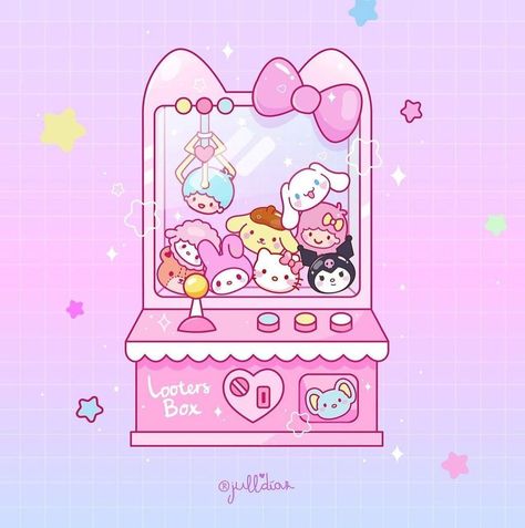 Sanrio Claw Machine, Claw Machine, Hello Kit, Kawaii Illustration, Hello Kitty Iphone Wallpaper, Sanrio Kuromi, Cute Kawaii Drawings, Hello Kitty Items, Kawaii Doodles