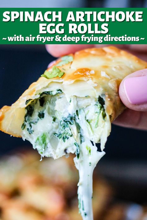 Creamy Spinach Artichoke Dip, Appetizers Appetizers, Drink Snacks, Family Lunches, Keto Reset, Planned Meals, Air Flyer, Homemade Egg Rolls, Resep Seafood