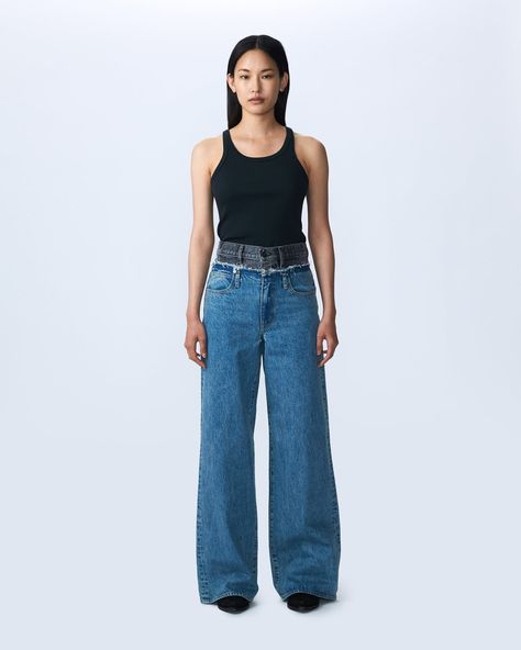 Re-Work Eva Double Waistband | Pacific Moon | High Rise | Wide Leg Jean | SLVRLAKE High Rise Wide Leg Jeans, Leg Jeans, Wide Leg, High Rise, Moon, Avant Garde