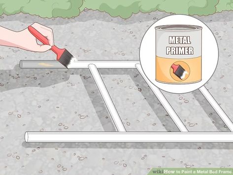 How to Paint a Metal Bed Frame (with Pictures) - wikiHow Painted Iron Beds, Frame With Pictures, Metal Daybed, Old Metal, Peeling Paint, Old Room, Old Chair, Iron Bed, Painted Sticks